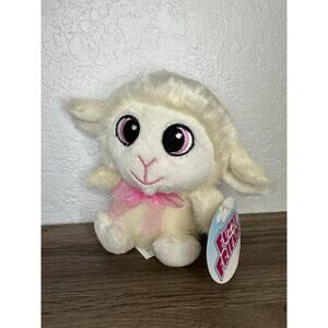 Greenbrier Fuzzy Friends Lamb Sheep Plush Stuffed Animal Soft Toy Pink Bow
